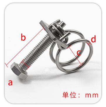 自來水管鋼絲喉箍規格標示圖